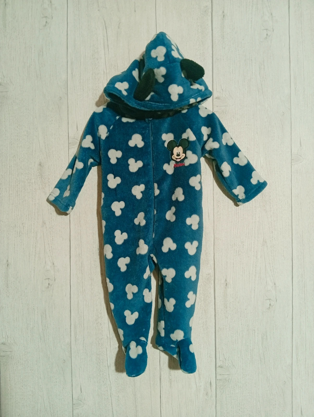 Pyjama dhiver 1 piece garcon - Mickey- disney baby - 6 mois (68 cm) - couleur marine et blanc