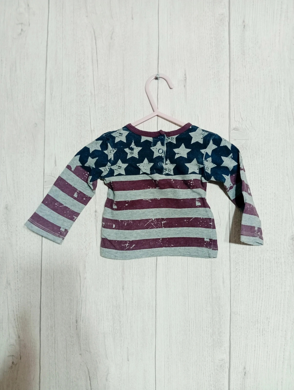 T-shirt fille -la redoute- taille 3 mois (60cm) - de couleur gris marine et violet – La Redoute – taille 1-3 mois / 56 cm 5