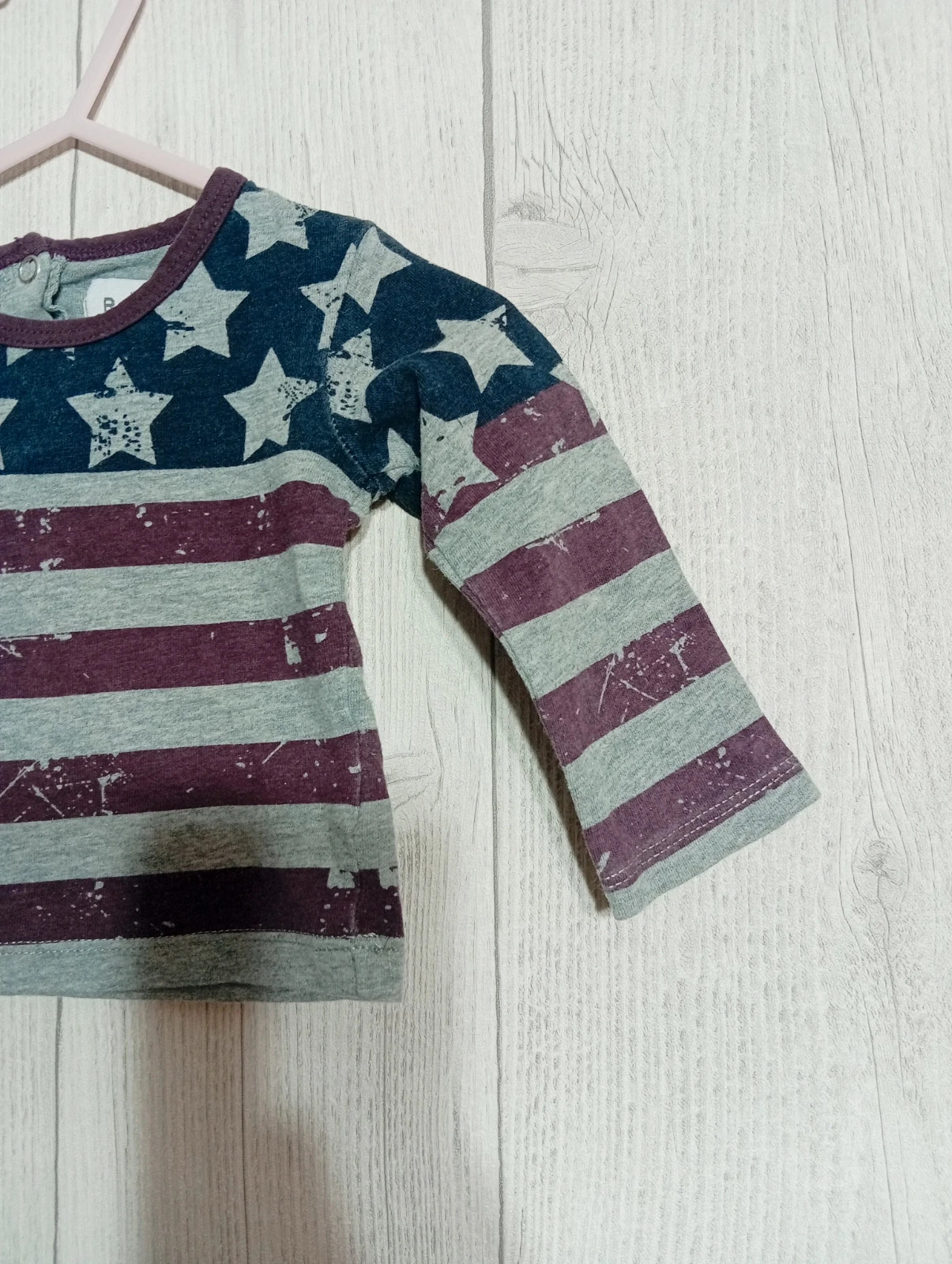 T-shirt fille -la redoute- taille 3 mois (60cm) - de couleur gris marine et violet – La Redoute – taille 1-3 mois / 56 cm 4