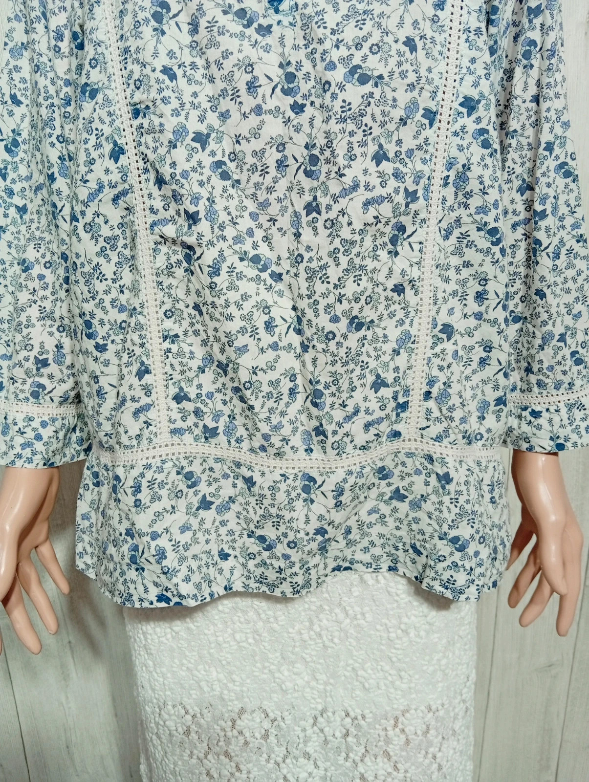 Blouse femme - Taille XL/42 - K woman - de couleur blanc et marine – K Woman – taille XL / 42 / 14 3