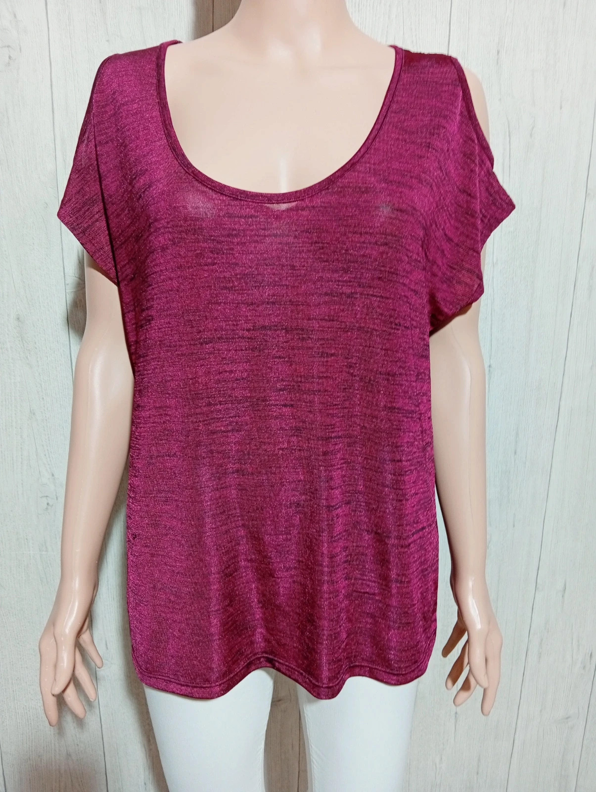 Blouse femme - mim - taille XL/42 - de couleur bordeaux et noir – Mim – taille XL / 42 / 14 2