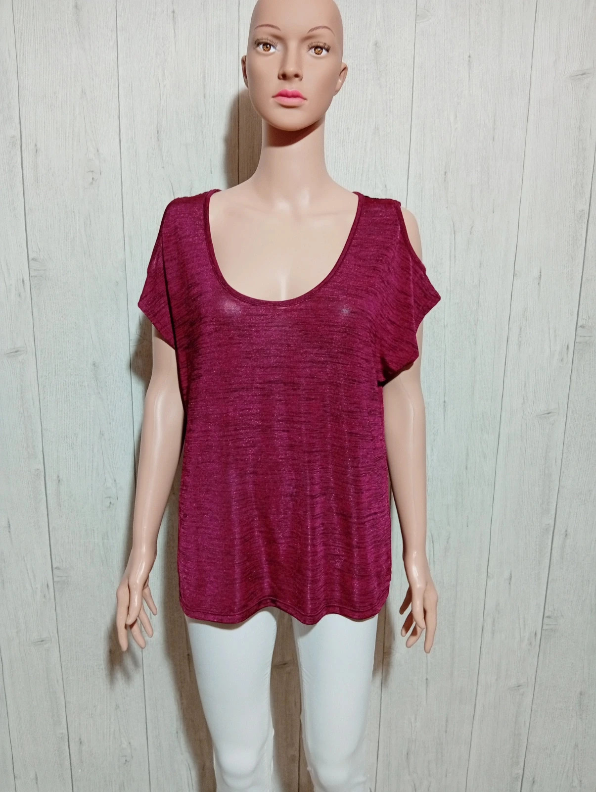 Blouse femme - mim - taille XL/42 - de couleur bordeaux et noir