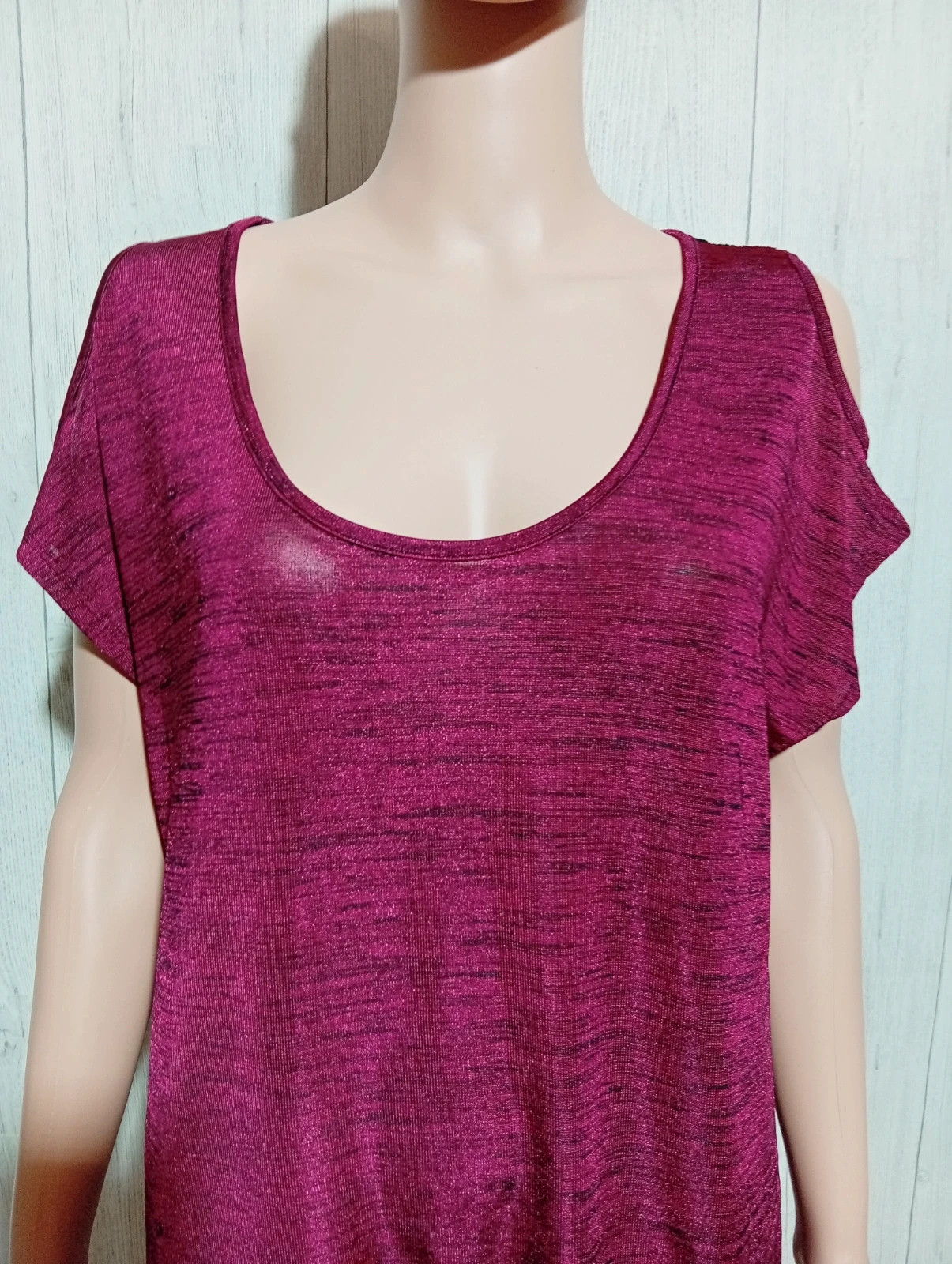 Blouse femme - mim - taille XL/42 - de couleur bordeaux et noir – Mim – taille XL / 42 / 14 3