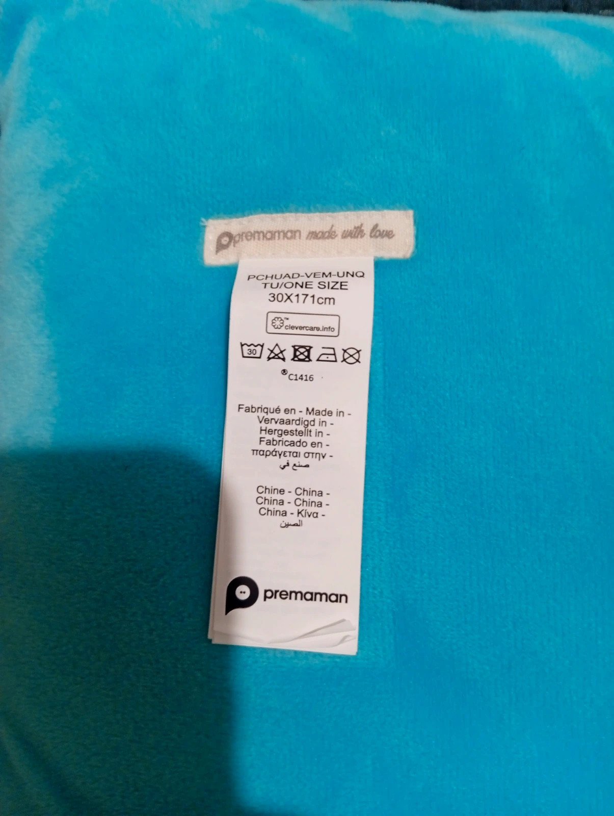 Tour de lit bébé- premaman - taille 30/171 - de couleur turquoise et blanc – Premaman 4
