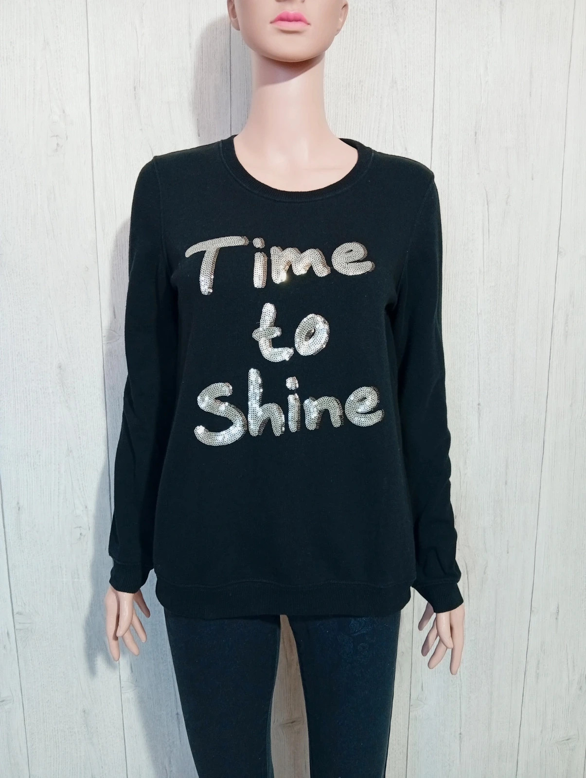 Pull femme - bizzbee - taille M/38 - de couleur noir et argente