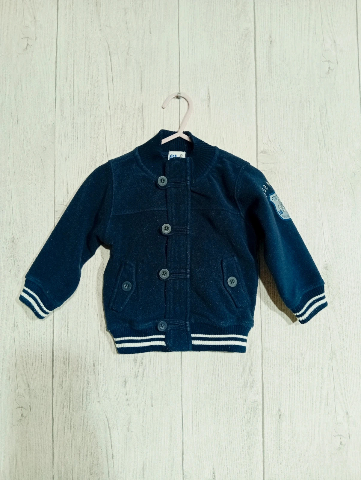 Blouson garcon couleur marine p'tites canailles taille 12 mois – P'tites Canailles – taille 12-18 mois / 80 cm
