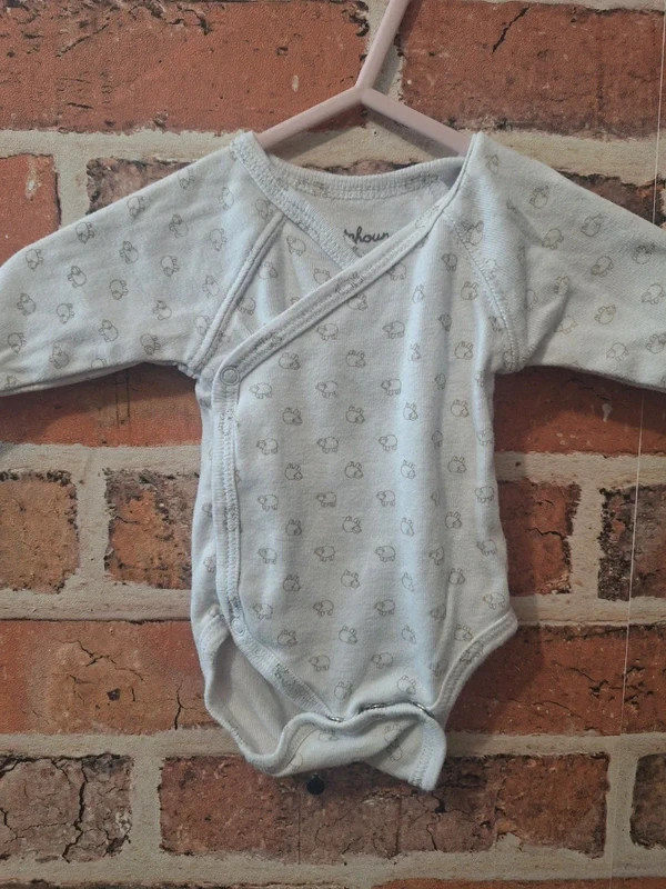 bodies mixte taille naissance couleur blanc et marron – Kitchoun – taille Naissance / 44 cm 2