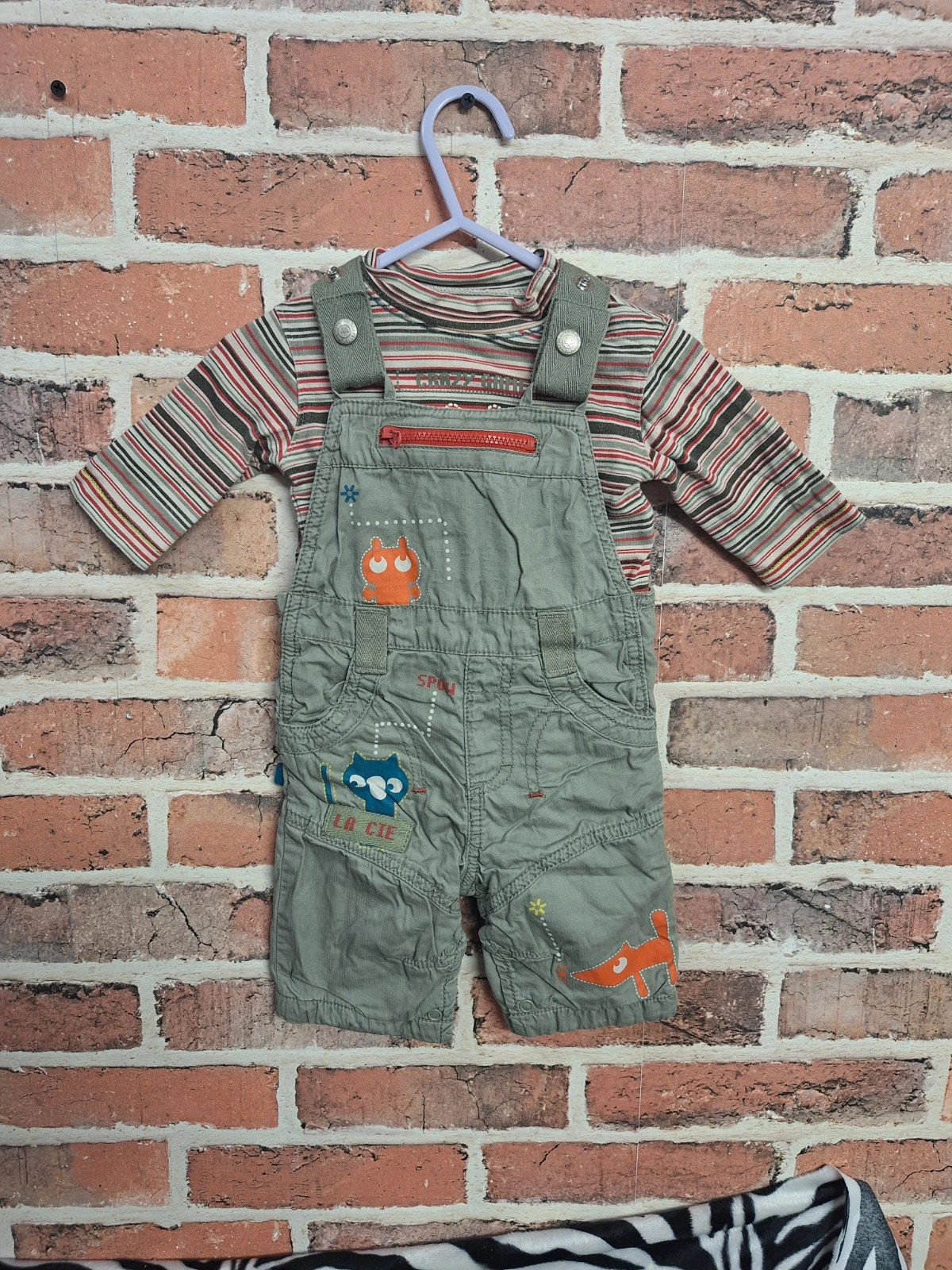 Ensemble salopette et haut la compagnie des petits taille 3 mois