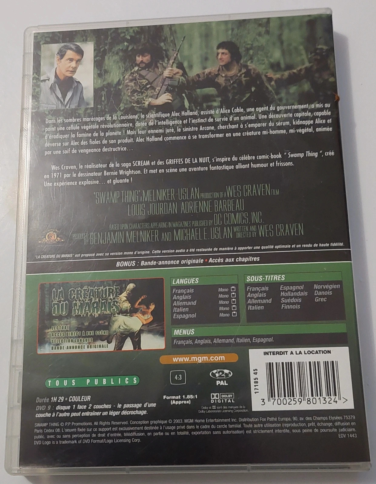 Dvd la creature du marais 2