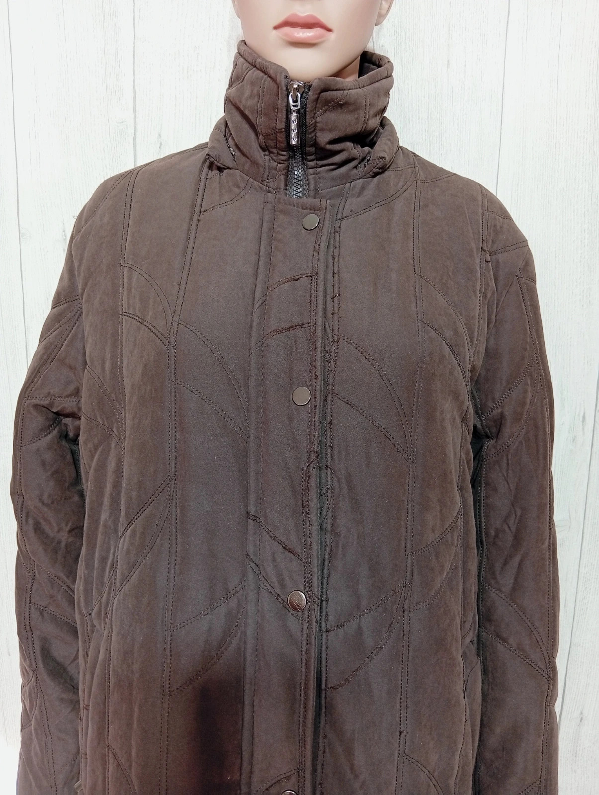 Manteau matelassé femme - taille XL/42 - H&D - couleur marron – H&D – taille XL / 42 / 14 2