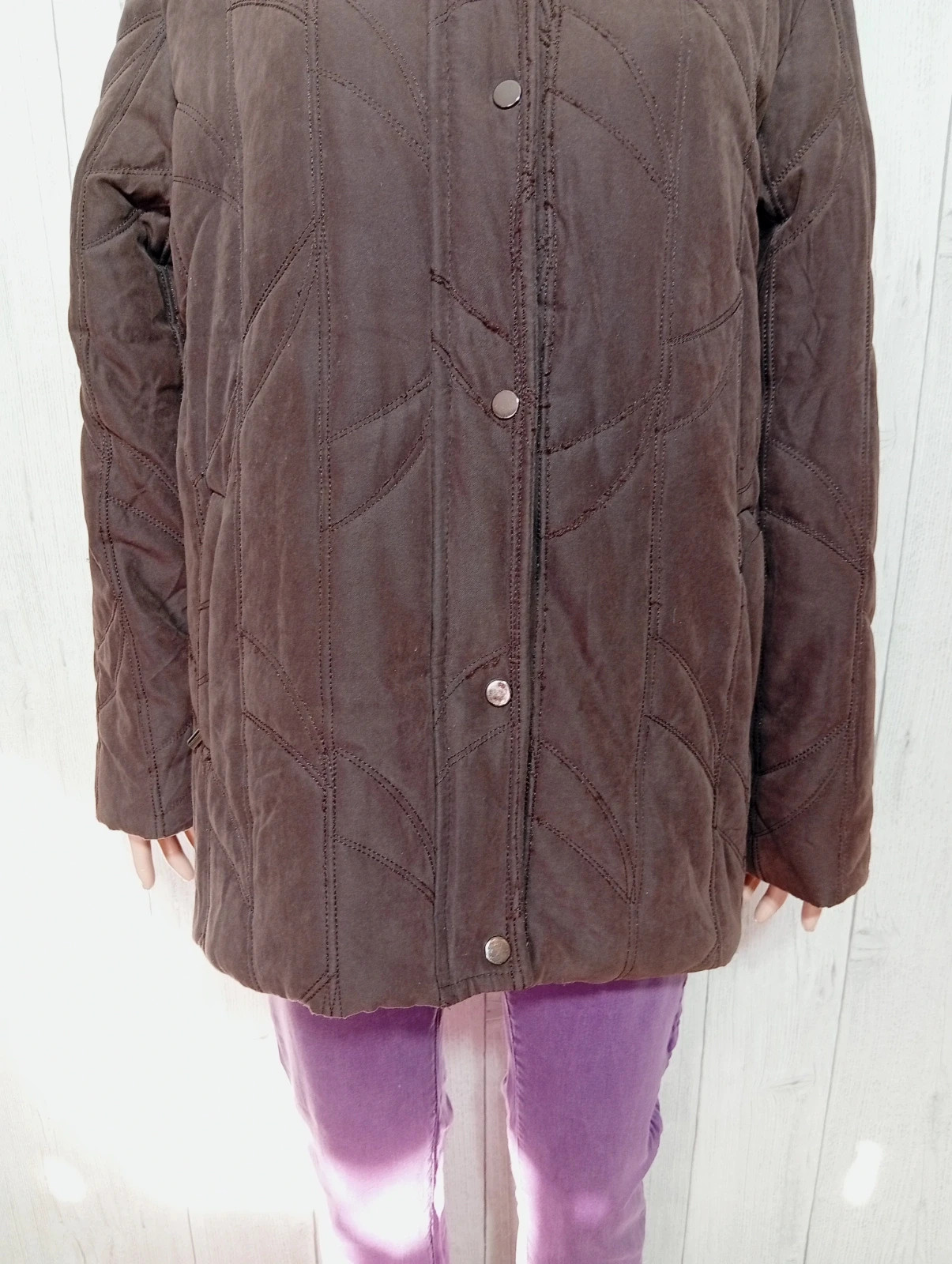 Manteau matelassé femme - taille XL/42 - H&D - couleur marron – H&D – taille XL / 42 / 14 3