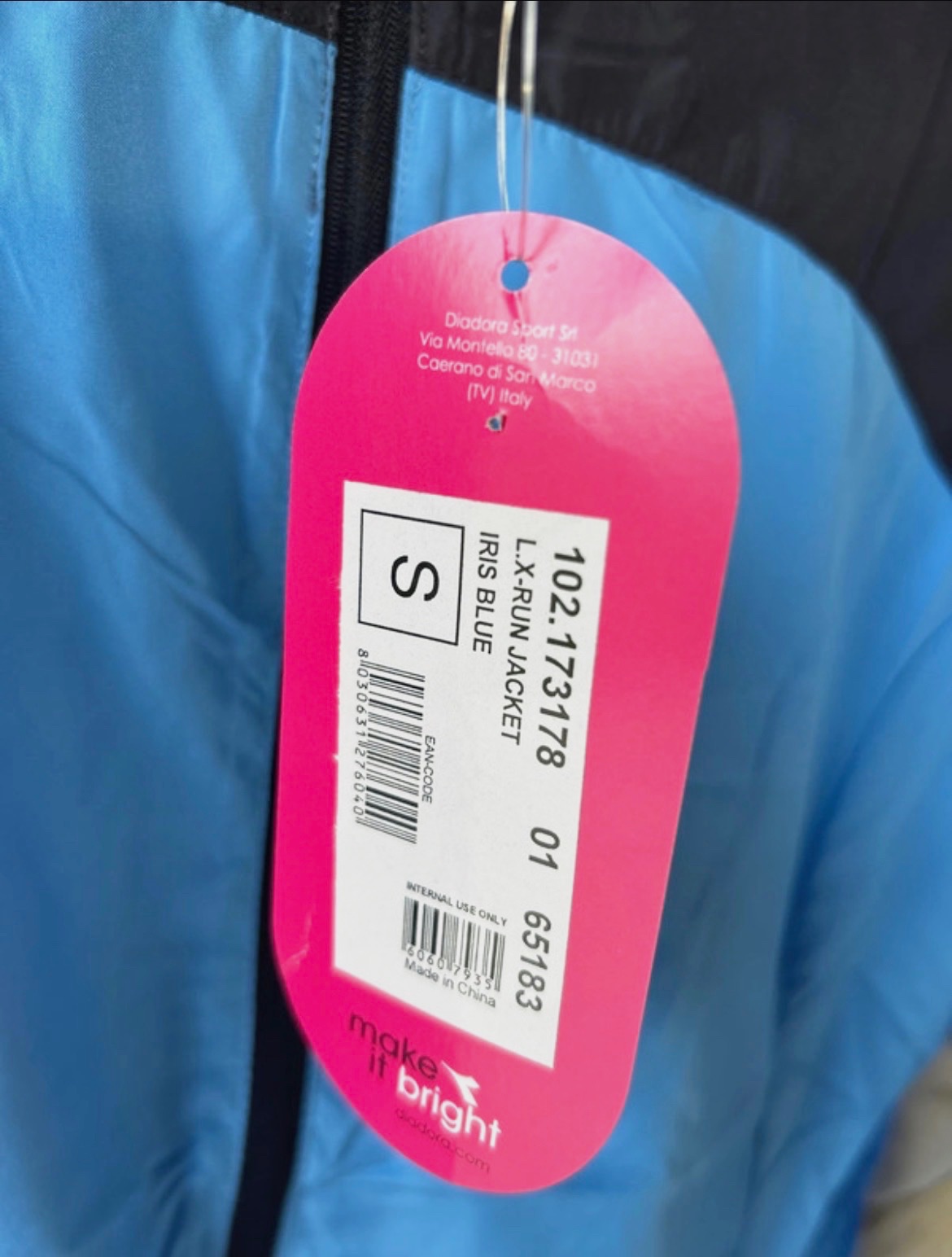Veste de running Diadora LX-Run bleu et noir – Diadora – taille EU 36 3