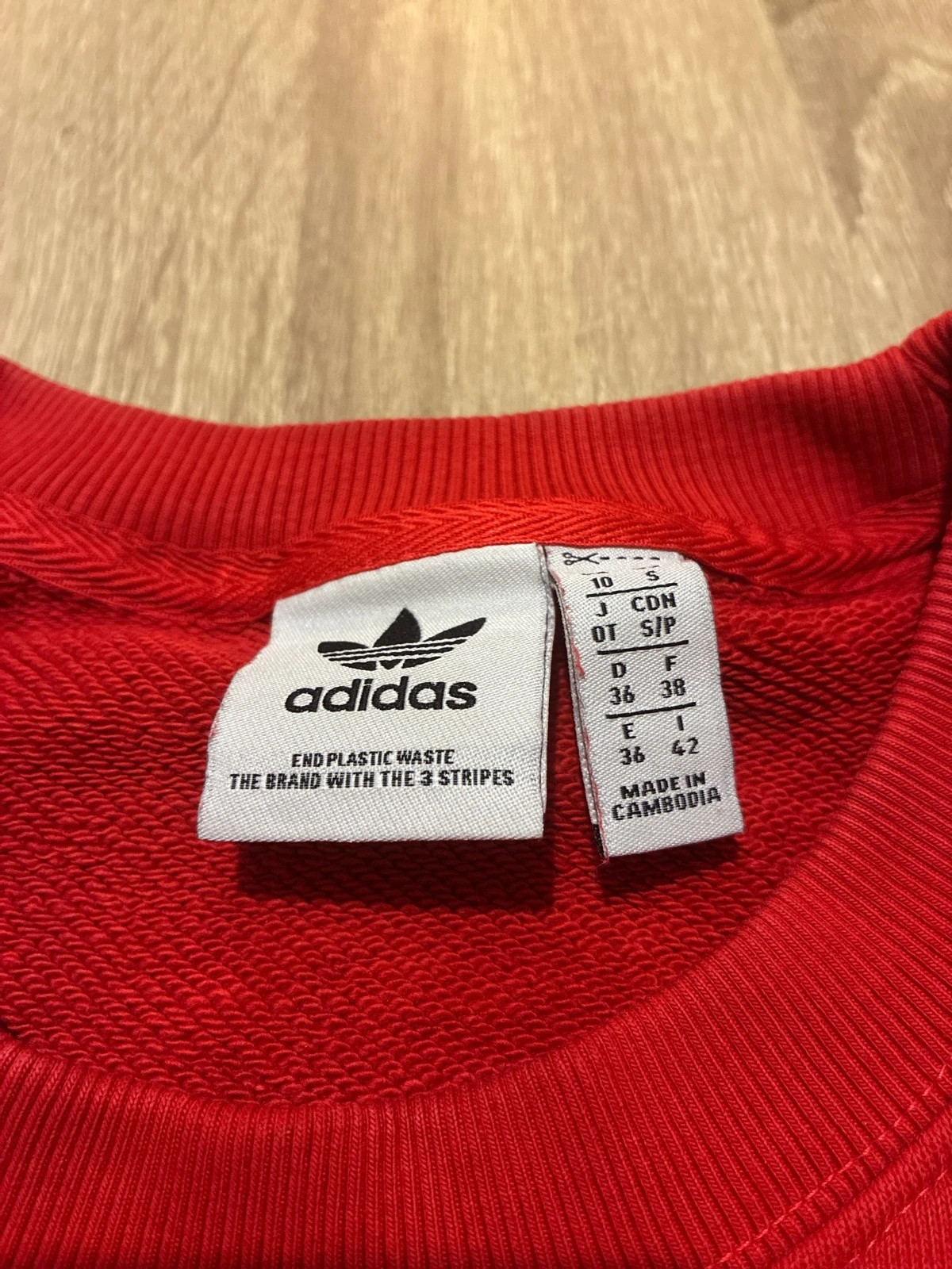 Sweat Adidas rouge logo Trèfle taille S – adidas – taille S / 36 / 8 3