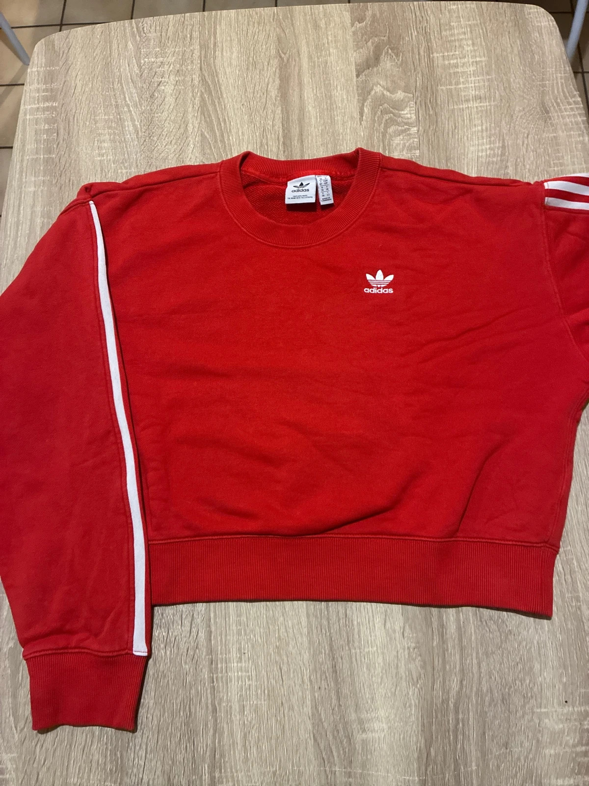 Sweat Adidas rouge logo Trèfle taille S