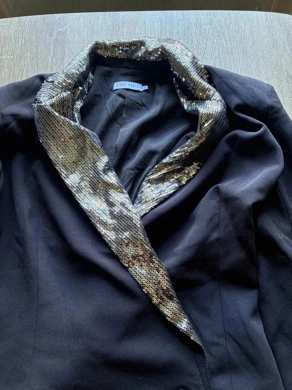 Blazer femme Eight Paris noir à sequins – T.L – EIGHT PARIS – taille L / 40 / 12 2