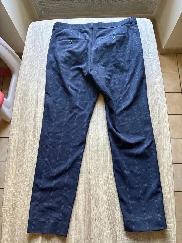 Pantalon homme H&M bleu marine à carreaux – T48 – H&M – taille W32 | FR 42 4