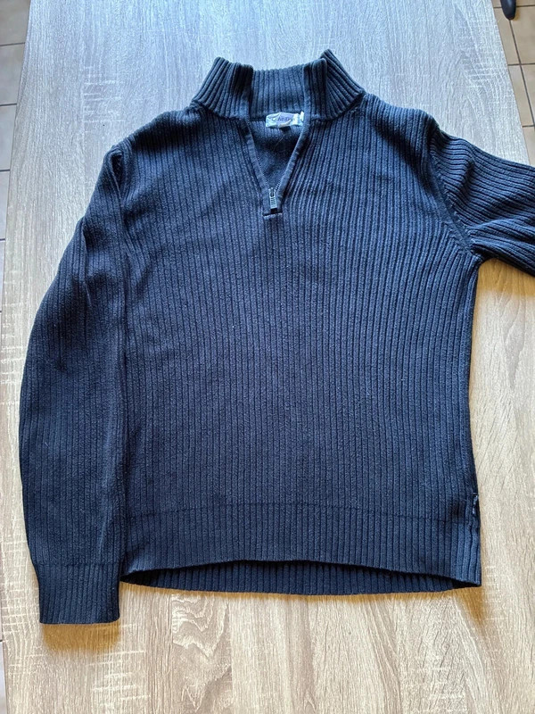 Pull Calvin Klein homme noir col zippé taille S