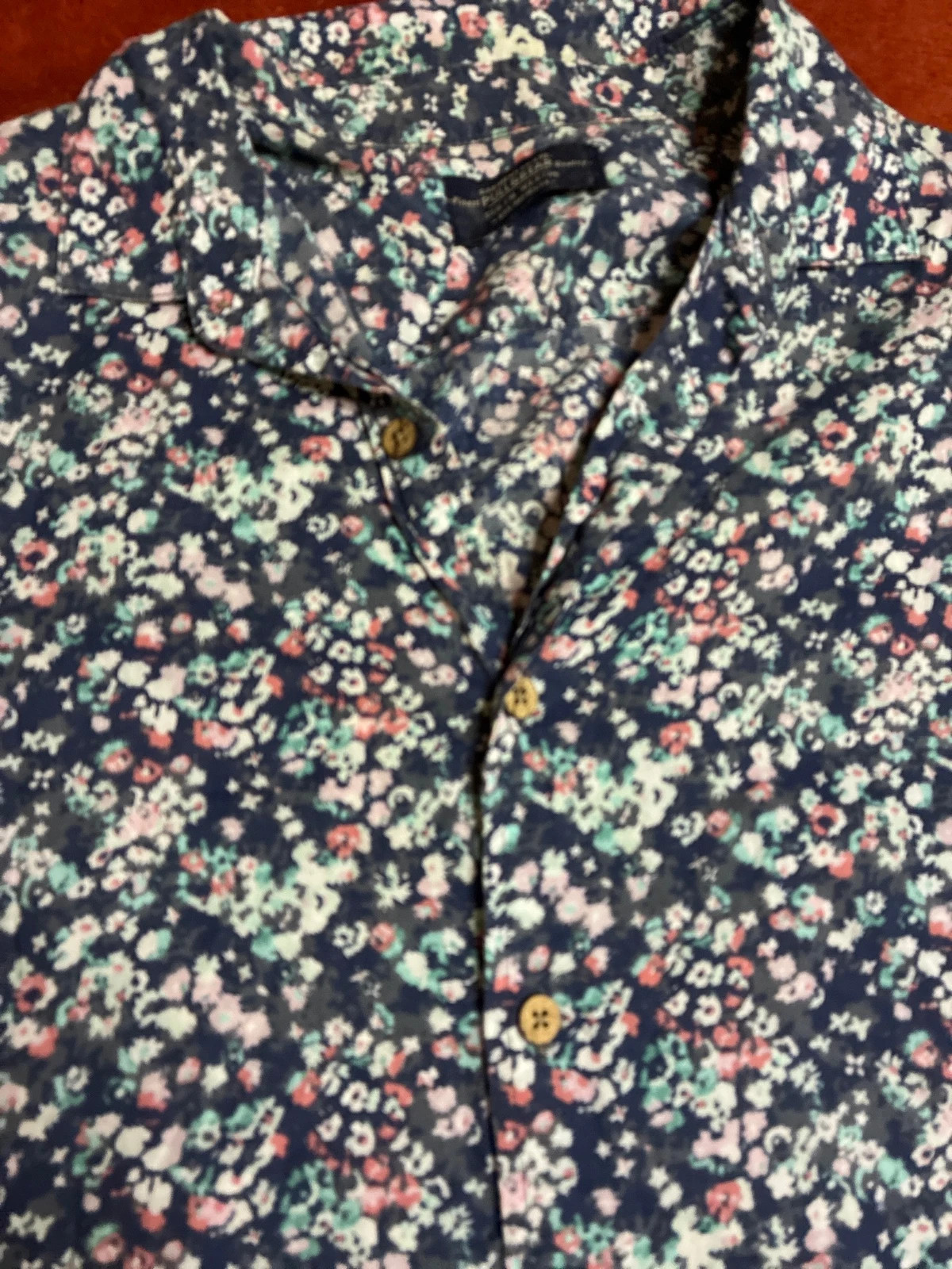 Chemise homme Pull&Bear M fleurie bleu marine 🌸 – Pull & Bear – taille M 4