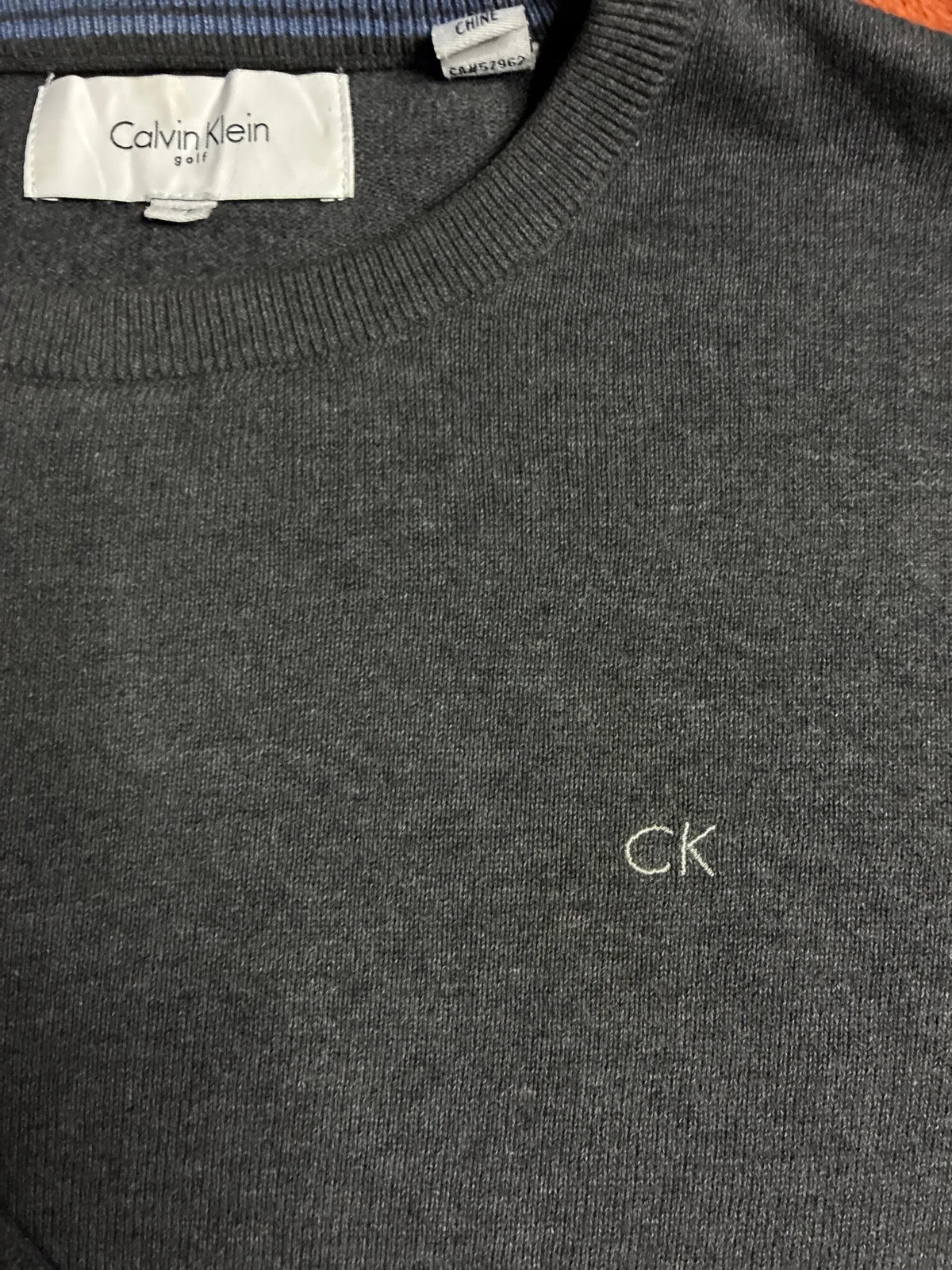 Pull Calvin Klein Golf gris anthracite logo CK S/P – Calvin Klein – taille S 4