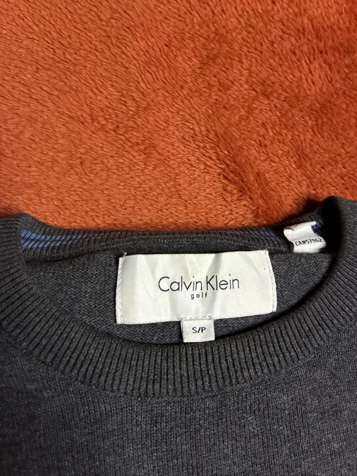 Pull Calvin Klein Golf gris anthracite logo CK S/P – Calvin Klein – taille S 2