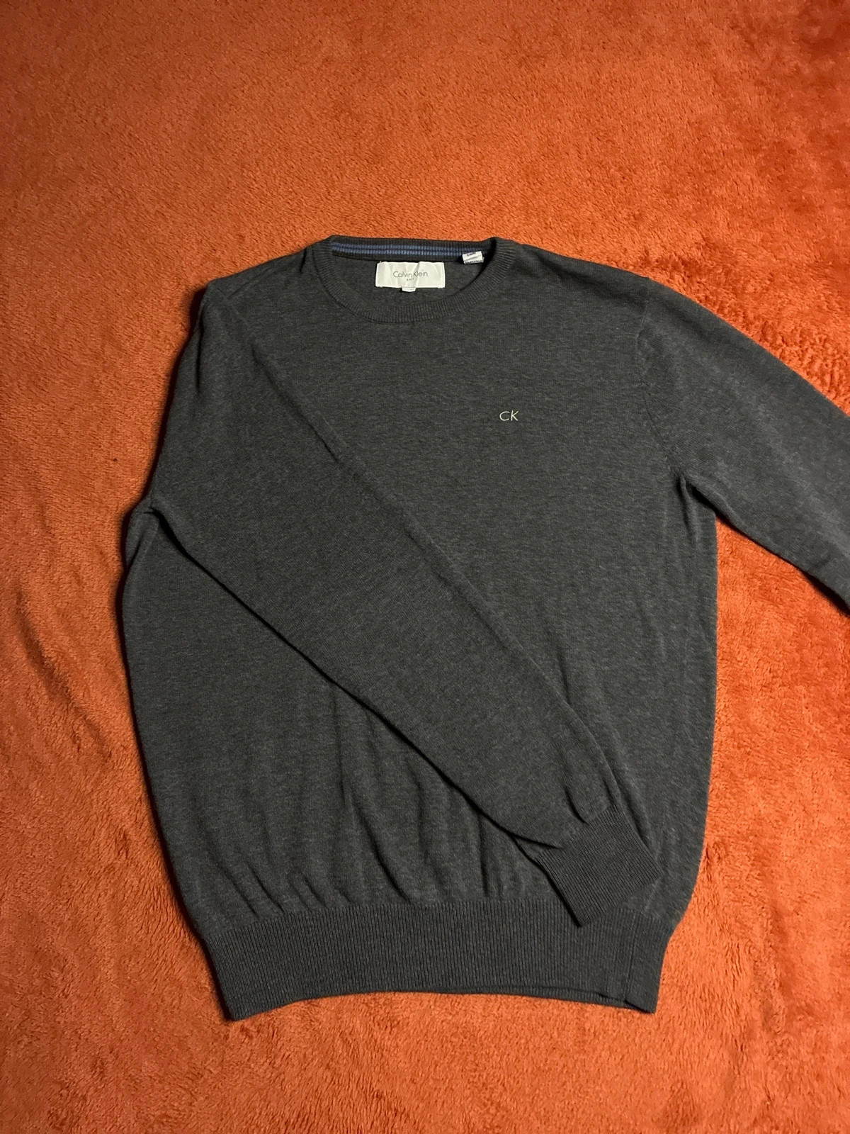 Pull Calvin Klein Golf gris anthracite logo CK S/P – Calvin Klein – taille S 3