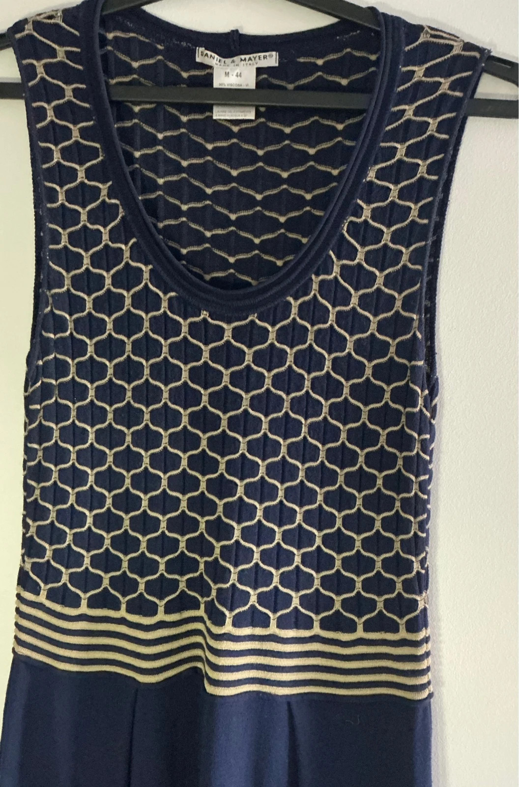 Vestido midi Daniel & Mayer azul-marinho e creme M/44 – Daniel & Mayer – taille L / 40 / 12 2