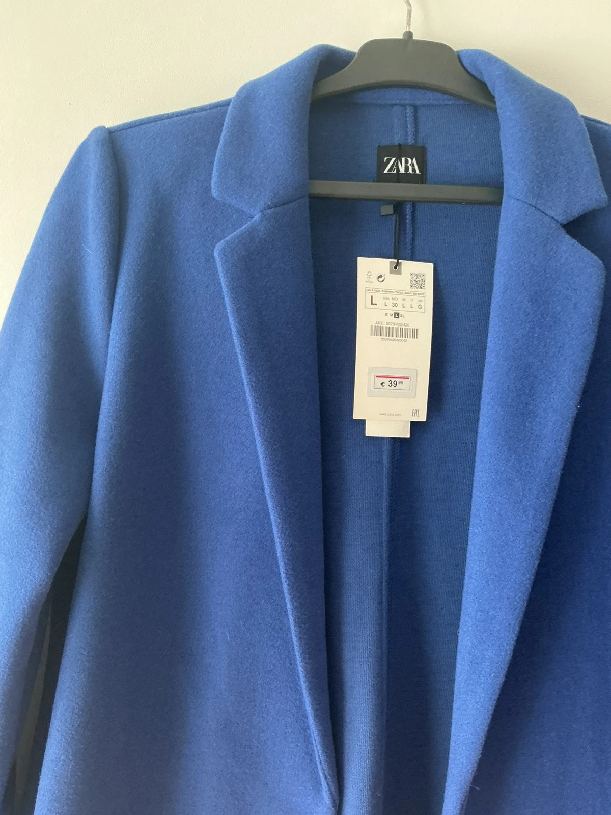 Casaco comprido Zara azul cobalto novo com etiqueta – L – Zara – taille L / 40 / 12 2