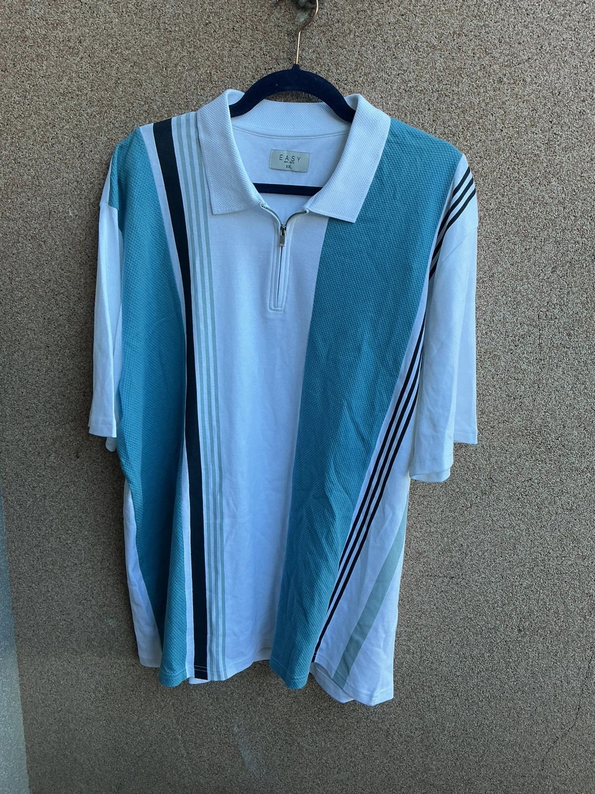 Polo Easy XXL nova com etiqueta branca azul meia zip oversized vintage – Easy – taille XXL 2