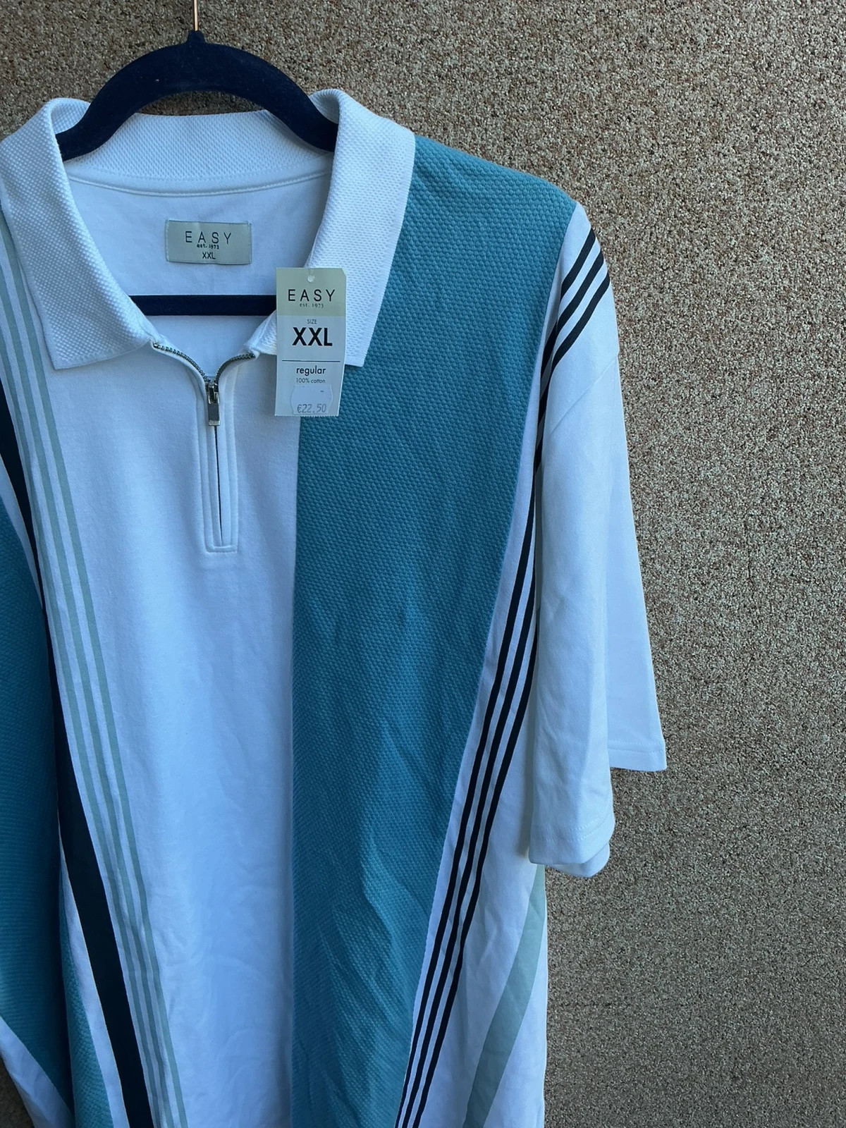 Polo Easy XXL nova com etiqueta branca azul meia zip oversized vintage – Easy – taille XXL 4