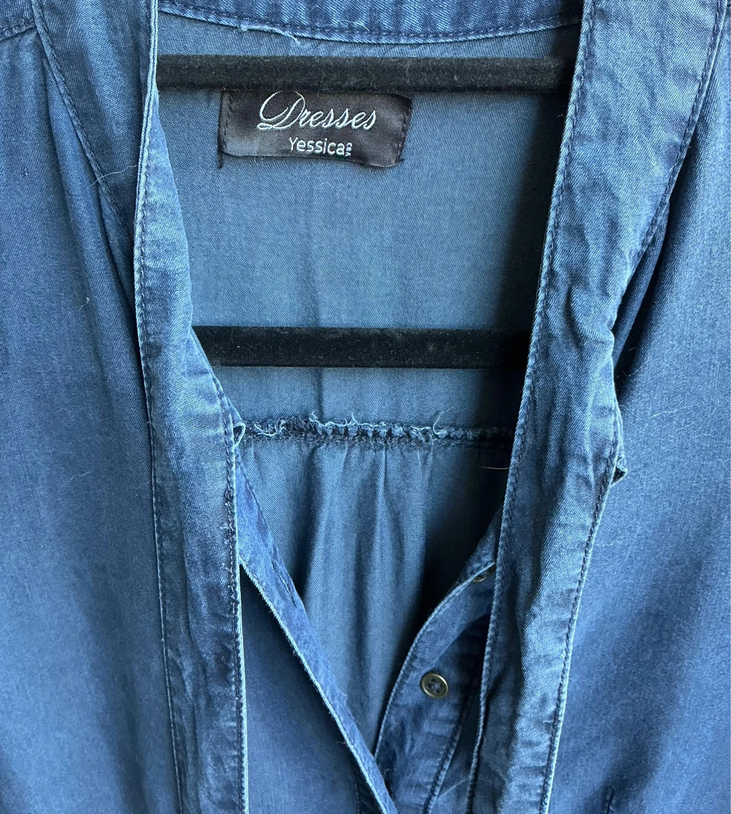Vestido camiseiro denim azul com laço na gola Yessica 34 – C&A – taille XS / 34 / 6 4