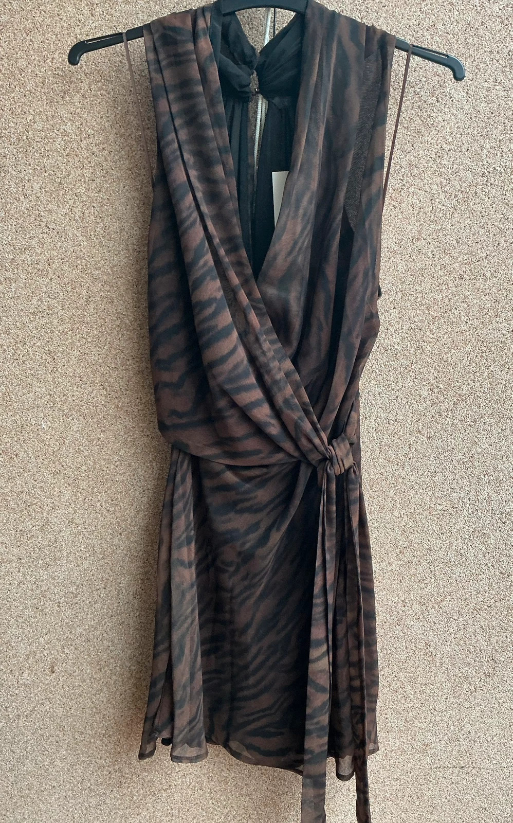 Vestido curto zebra castanho Zara S novo com etiqueta – Zara – taille S / 36 / 8 2