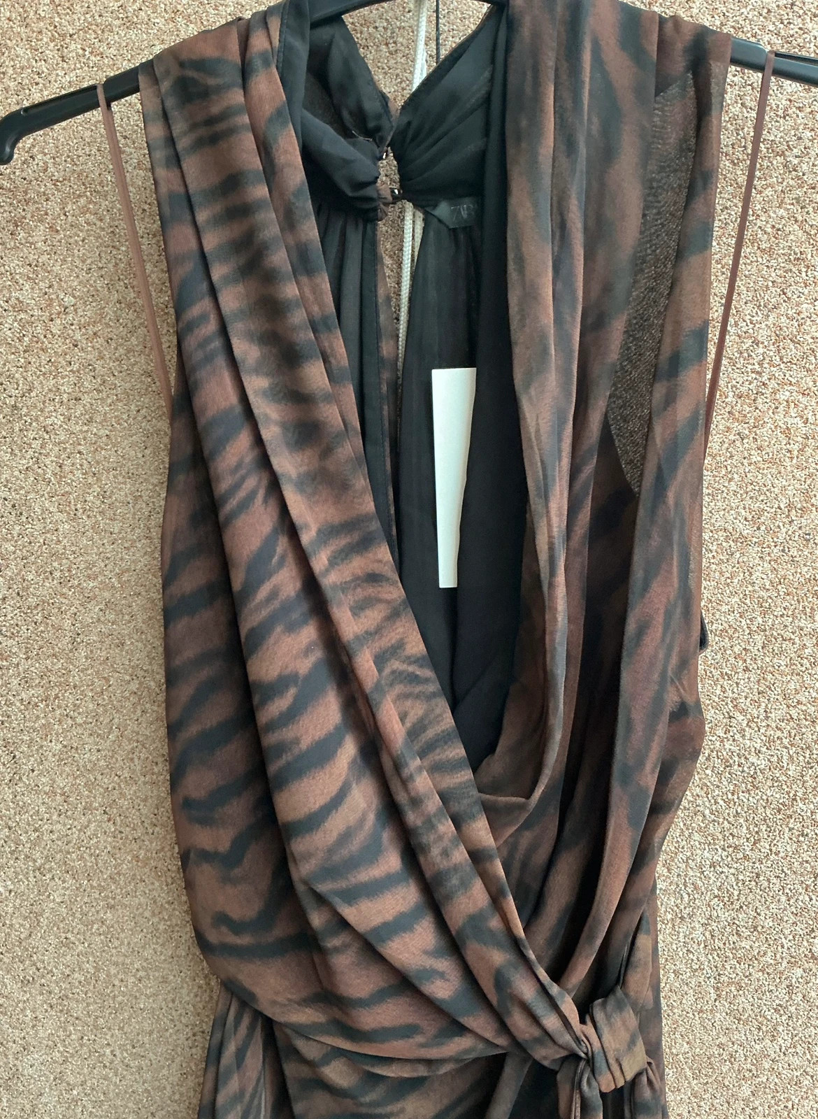 Vestido curto zebra castanho Zara S novo com etiqueta – Zara – taille S / 36 / 8 3