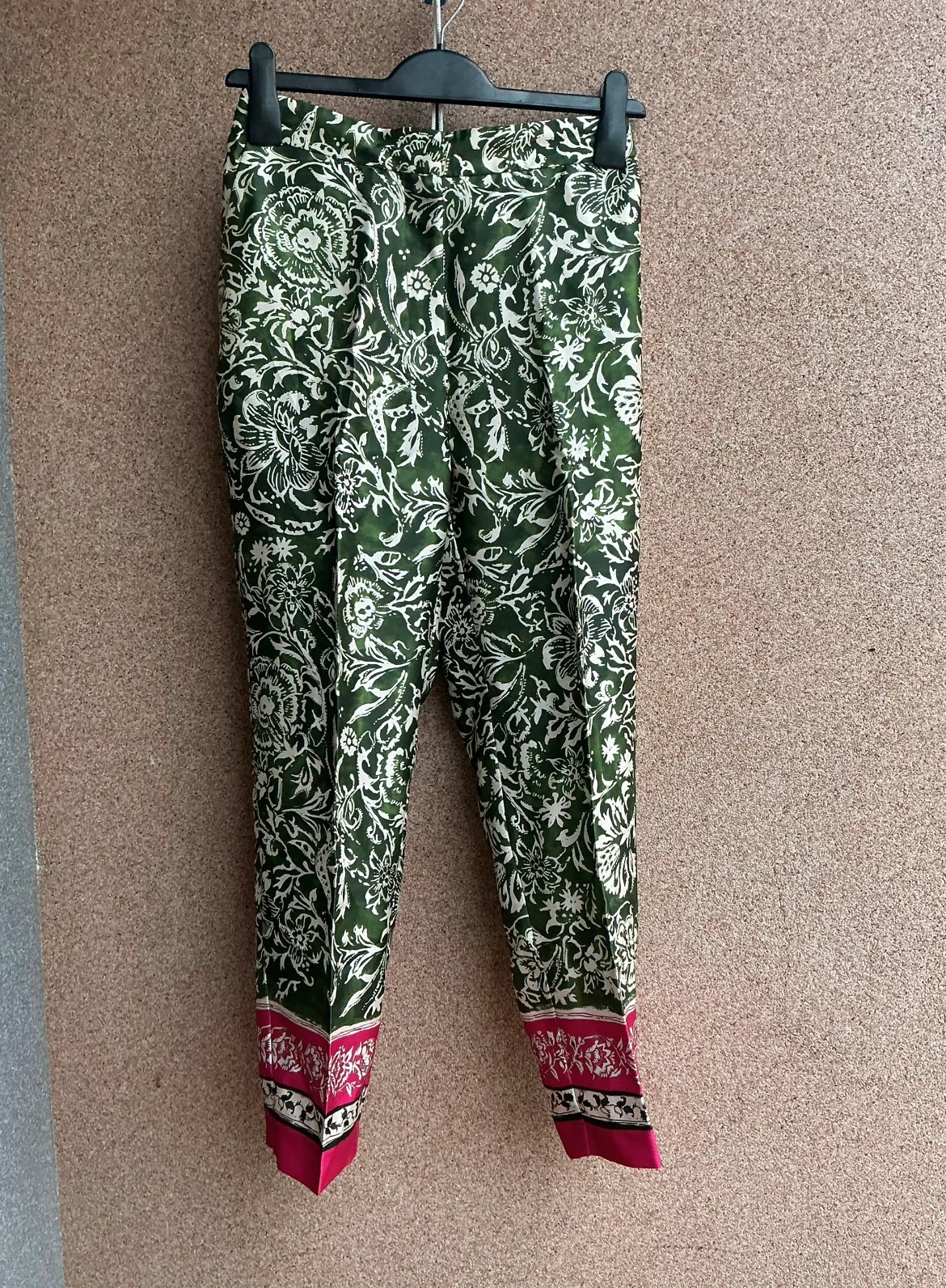 Calças Zara padrão floral verde | NOVAS c/ etiqueta | cintura subida – Zara – taille XS / 34 / 6 2