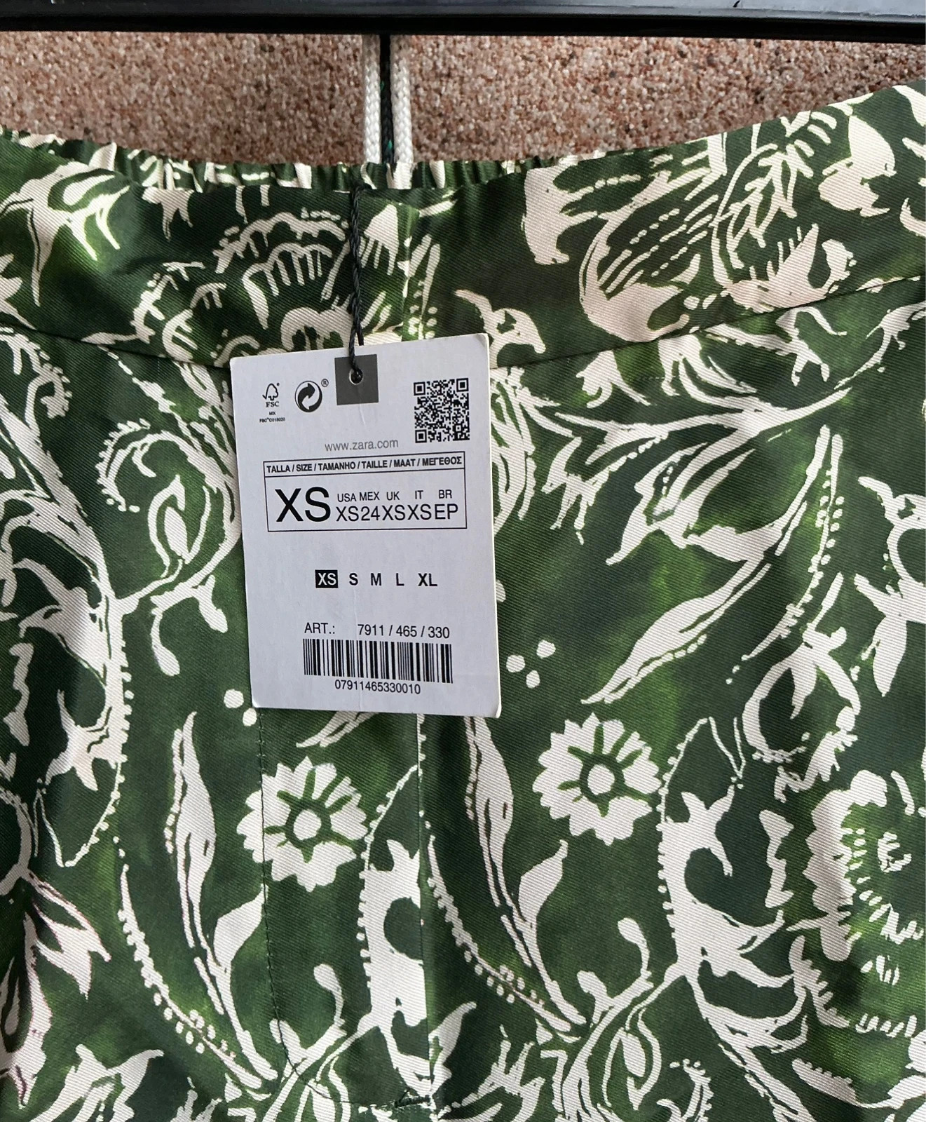 Calças Zara padrão floral verde | NOVAS c/ etiqueta | cintura subida – Zara – taille XS / 34 / 6 5