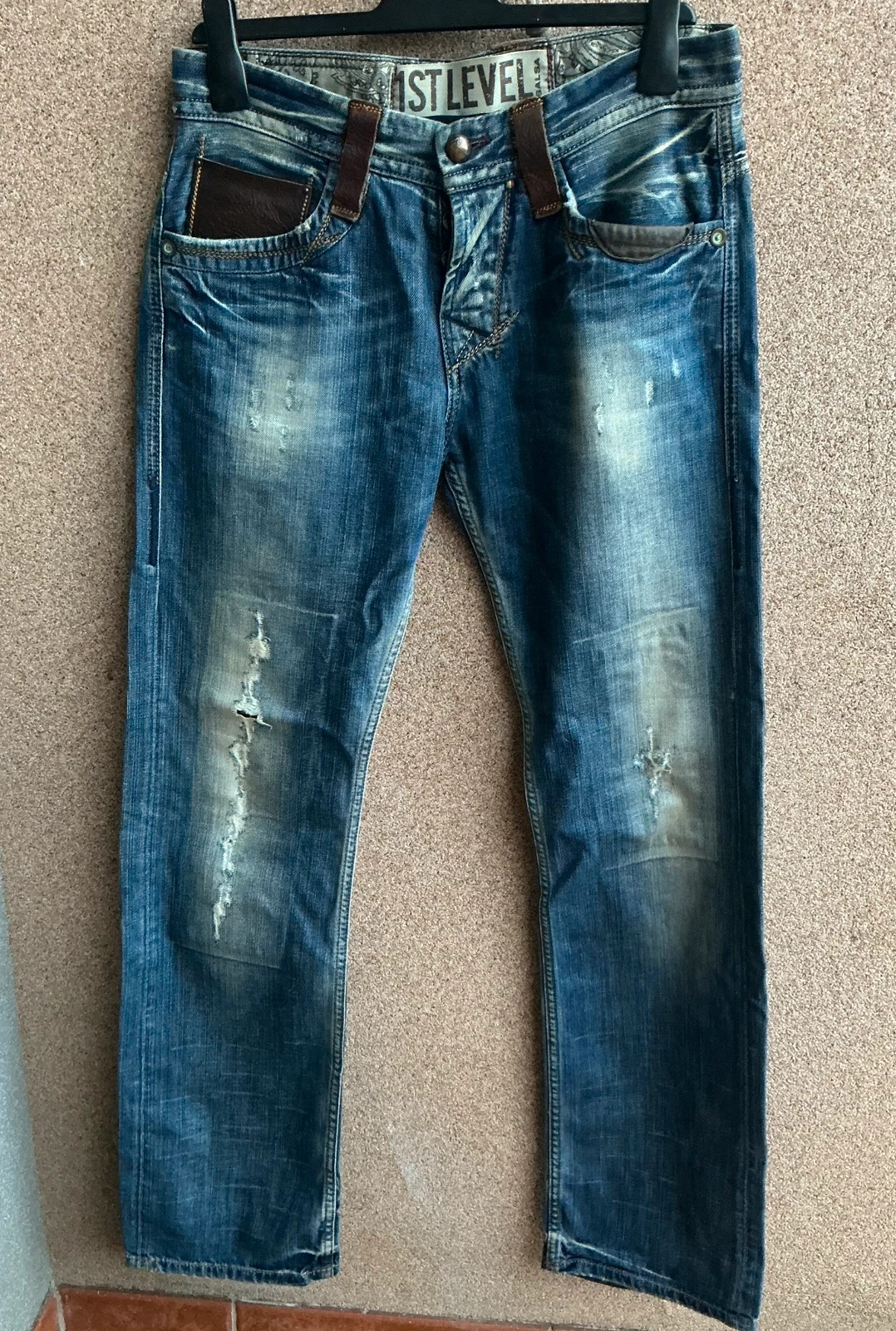 Calças ganga Salsa Jeans W30 L34 straight fit com detalhes em pele e efeito usado – Salsa – taille PT 40 | W30 2