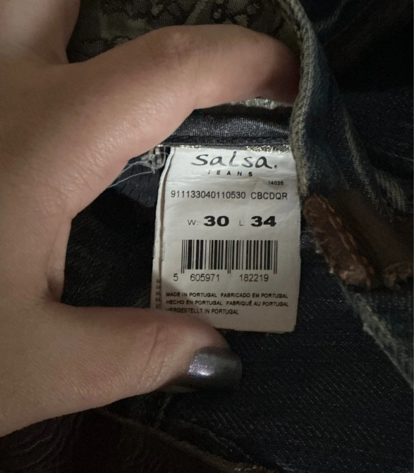 Calças ganga Salsa Jeans W30 L34 straight fit com detalhes em pele e efeito usado – Salsa – taille PT 40 | W30 5