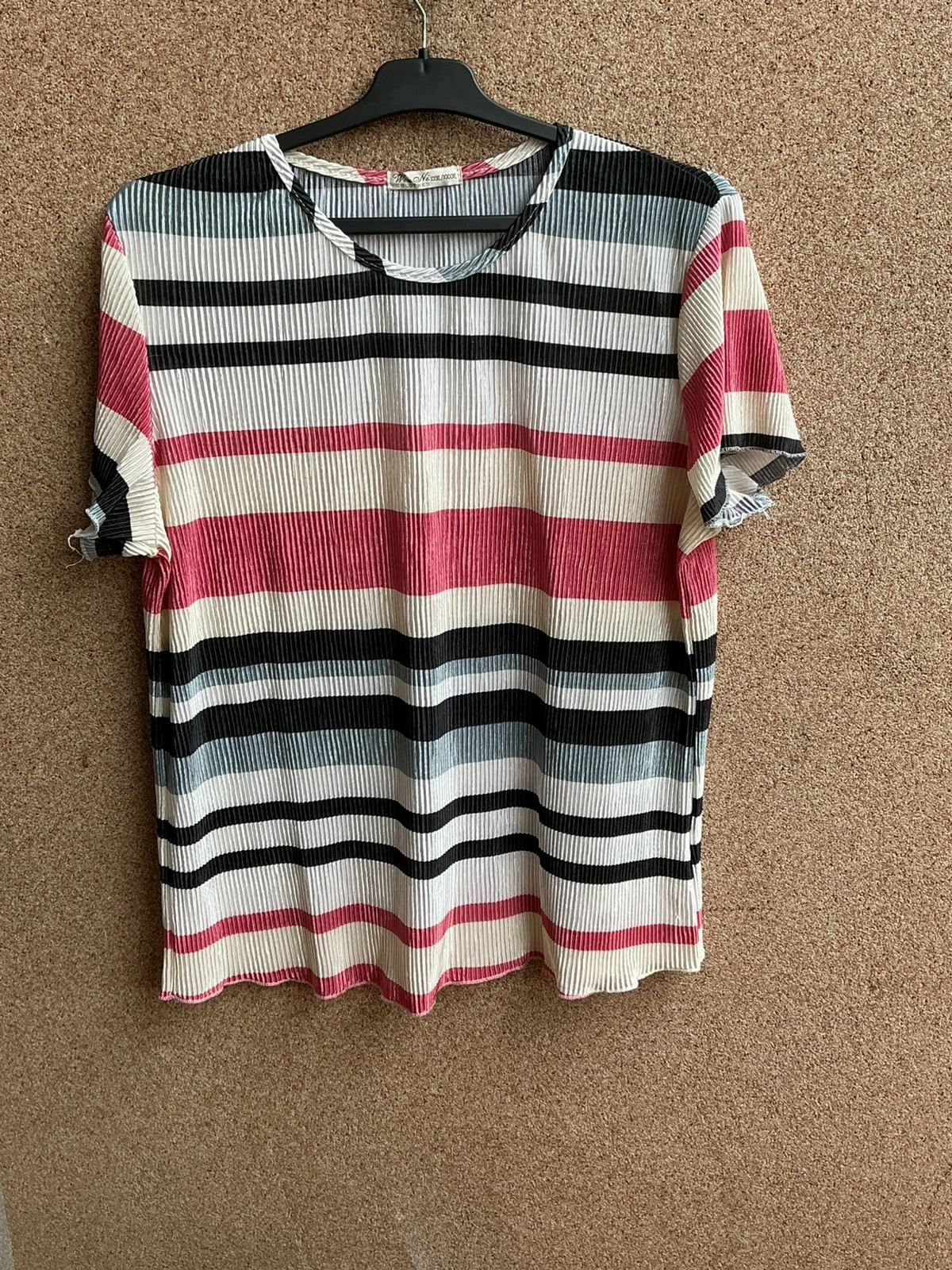 Blusa plissada às riscas multicolor 3XL – taille XXXL / 46 / 18 2
