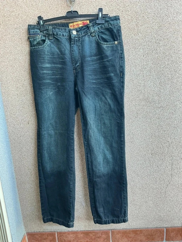 Calças Ganga Carmim Homem W42 Azul Escuro Straight Fit Vintage – Carmin – taille L 2