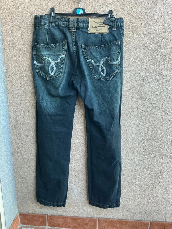 Calças Ganga Carmim Homem W42 Azul Escuro Straight Fit Vintage – Carmin – taille L 5