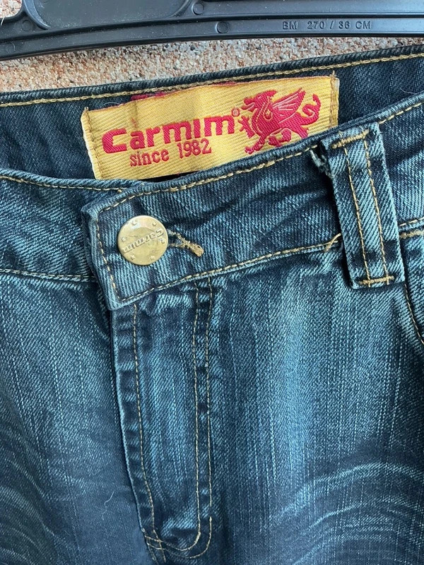 Calças Ganga Carmim Homem W42 Azul Escuro Straight Fit Vintage – Carmin – taille L 4