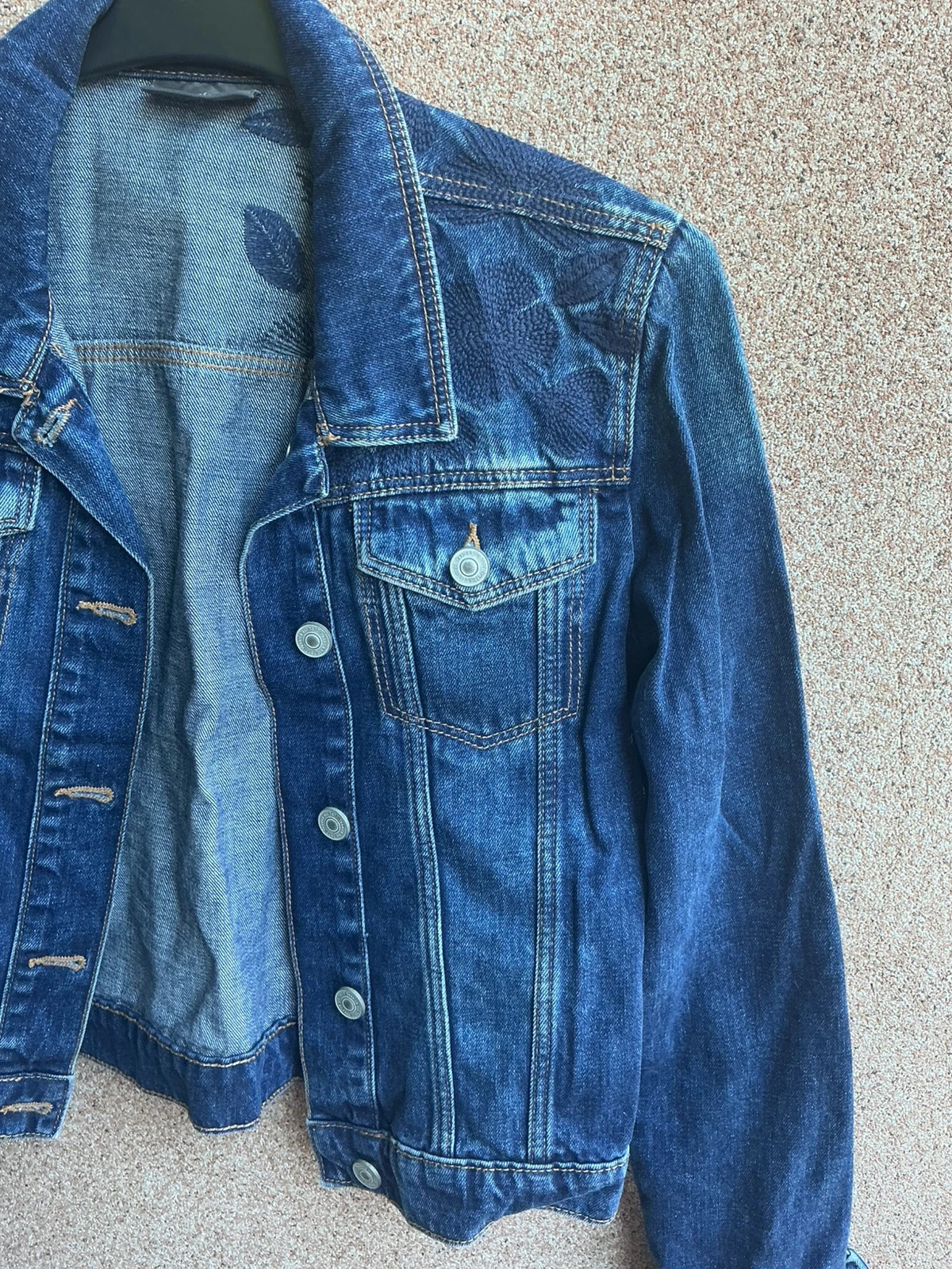Casaco de ganga curto bordado – tamanho S / 36 – C&A – taille S / 36 / 8 2