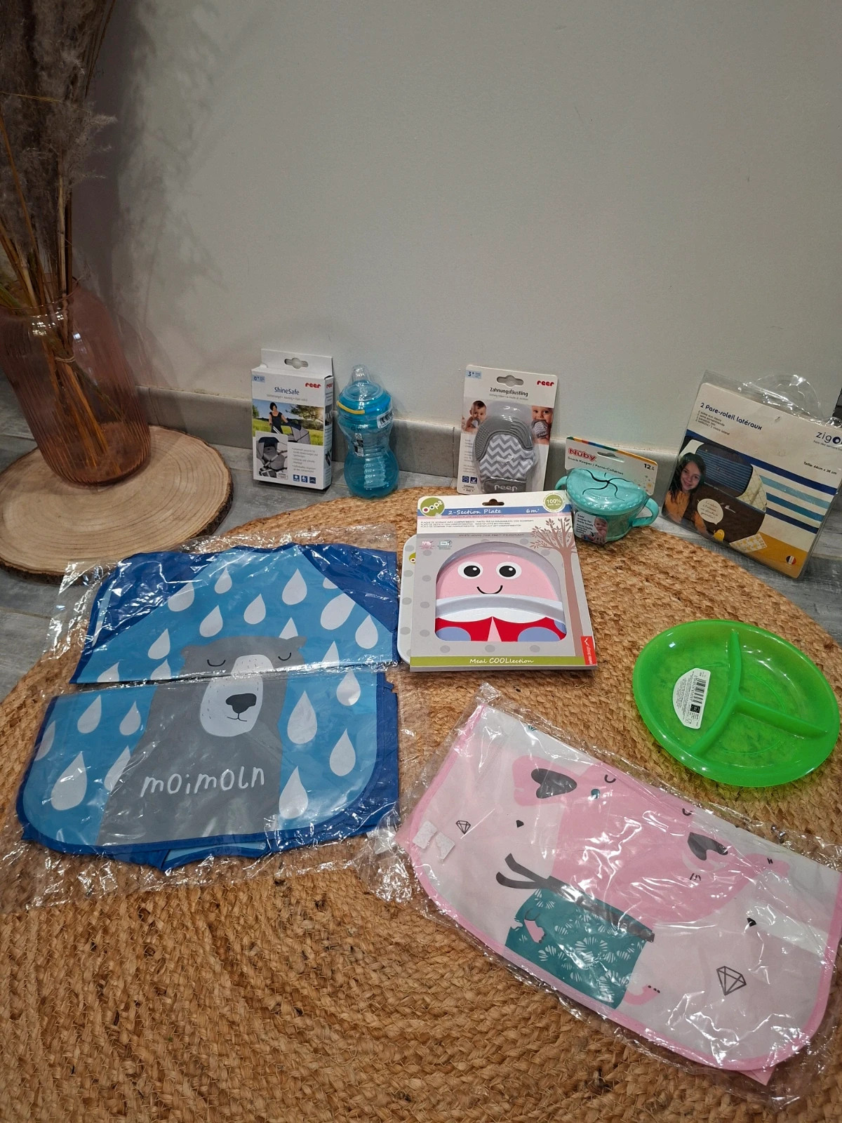 Lot accessoires bébé repas dentition poussette Nuby Reer OOPS neuf – NUBY