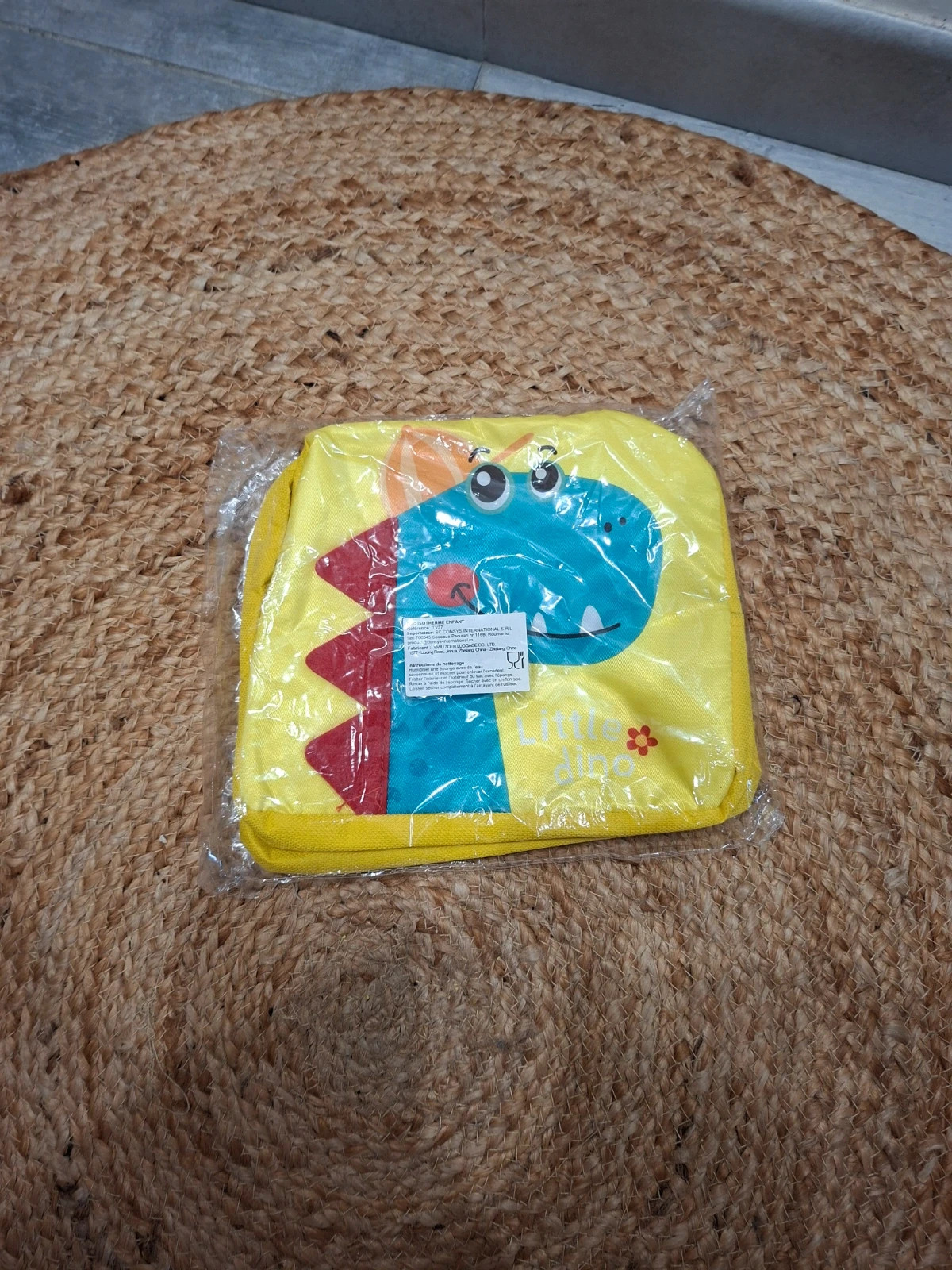 Sac isotherme enfant Little Dino jaune – motif dinosaure – neuf