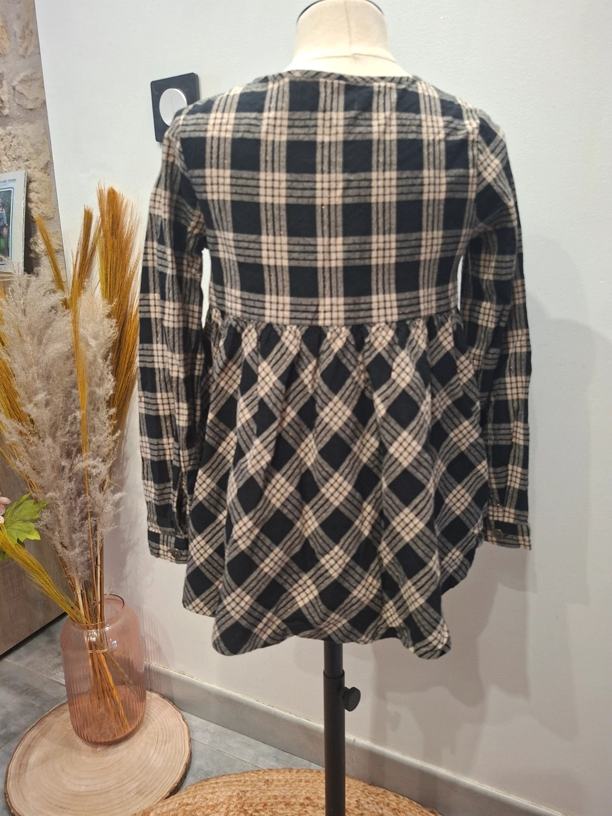Blouse fille à carreaux noir & beige – 8 ans – Orchestra – taille 8 ans / 128 cm 5