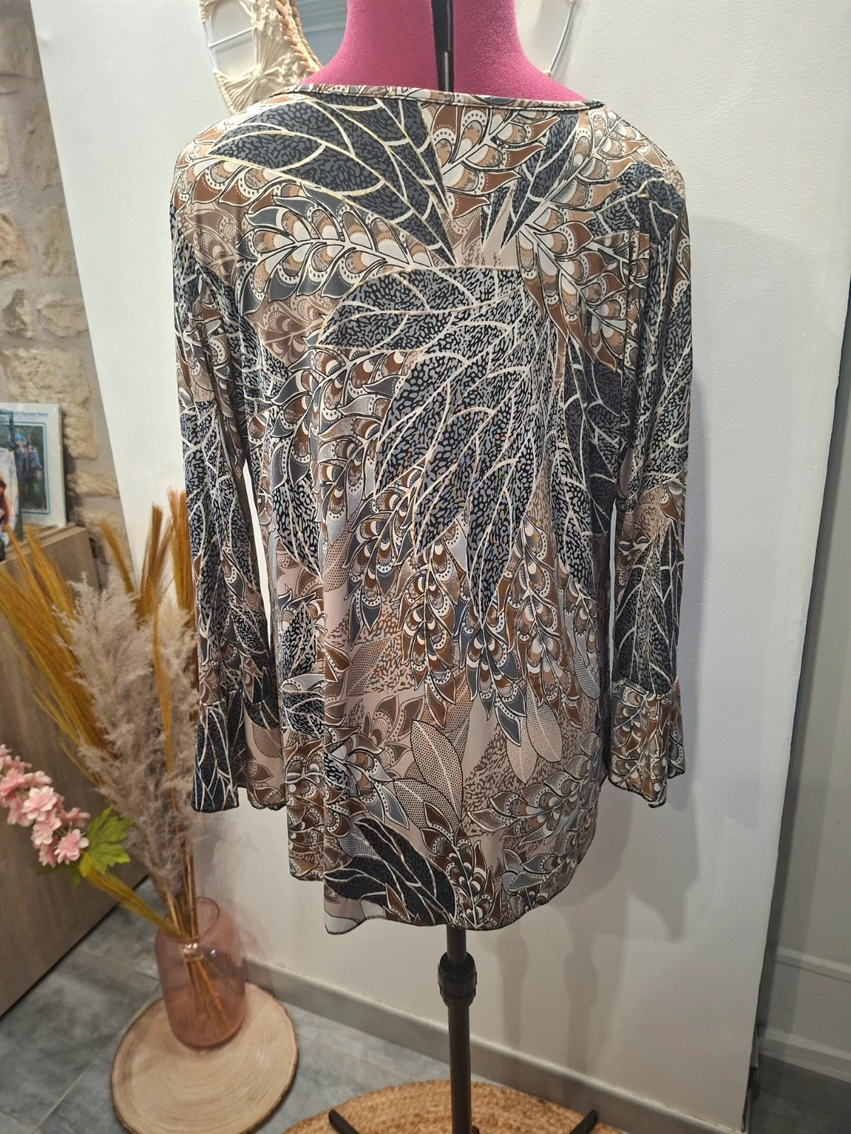 Tunique femme imprimée fluide – taille 46/48 – Made in France – taille XXXL / 46 / 18 5