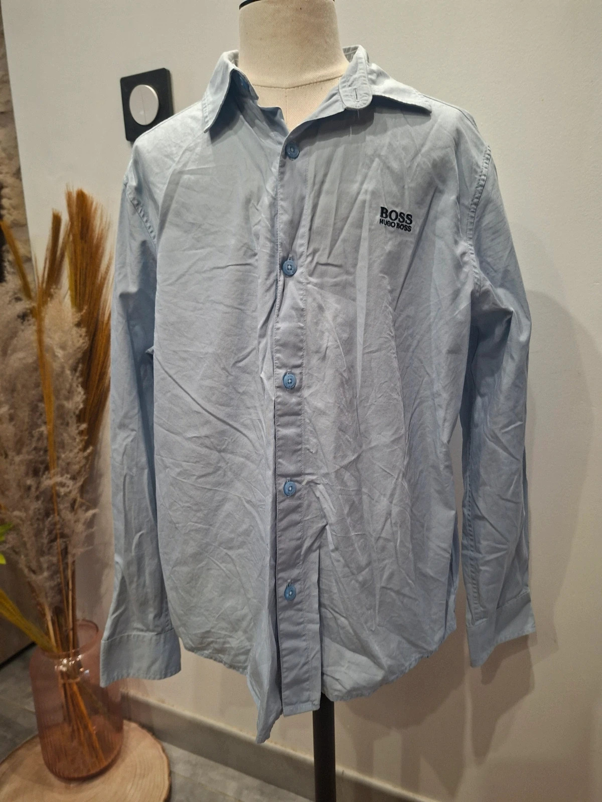 Chemise garçon BOSS Hugo Boss bleu clair – 12 ans XS