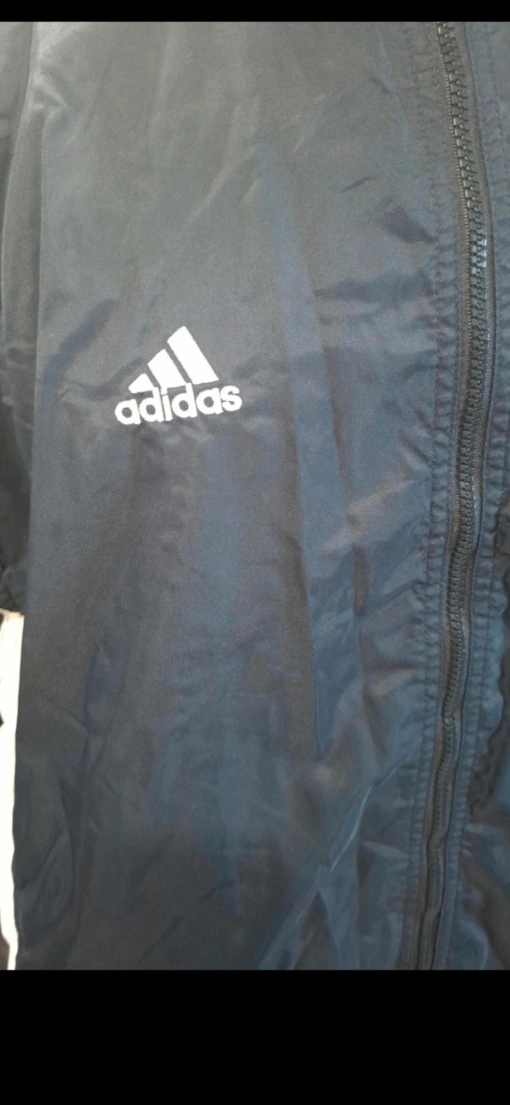 Adidas vintage coupe-vent noir 3 bandes taille L – adidas – taille L 2