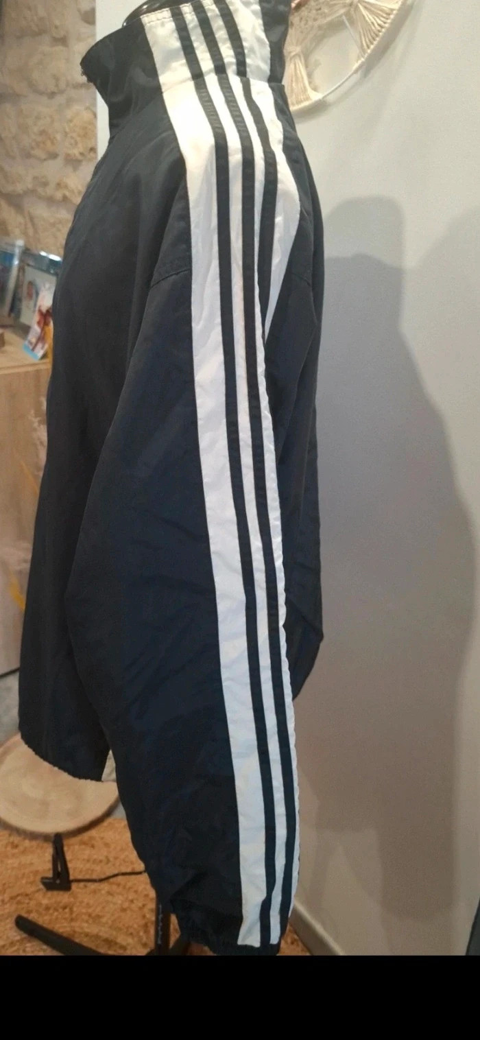 Adidas vintage coupe-vent noir 3 bandes taille L – adidas – taille L 3