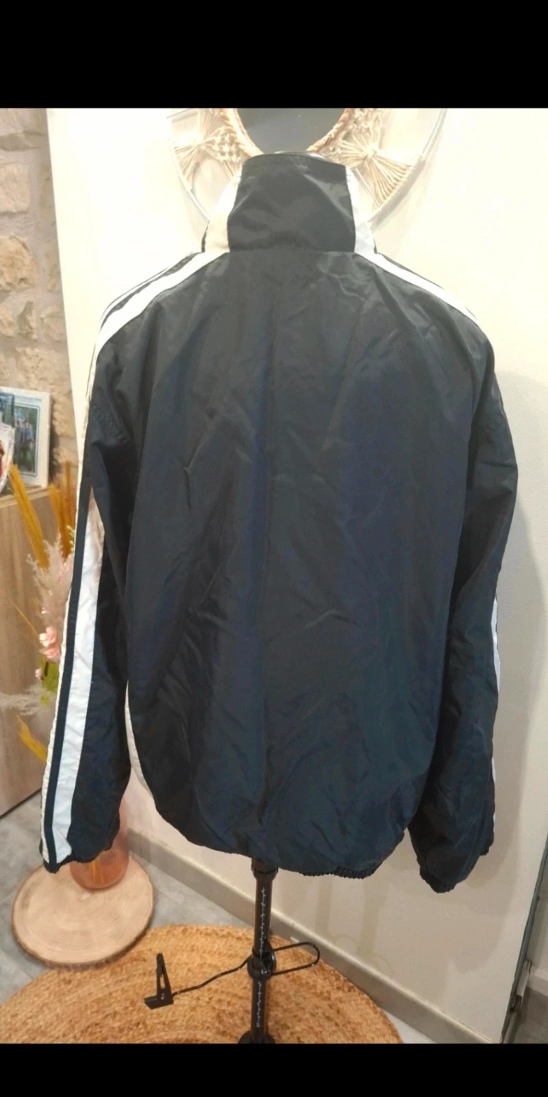 Adidas vintage coupe-vent noir 3 bandes taille L – adidas – taille L 4