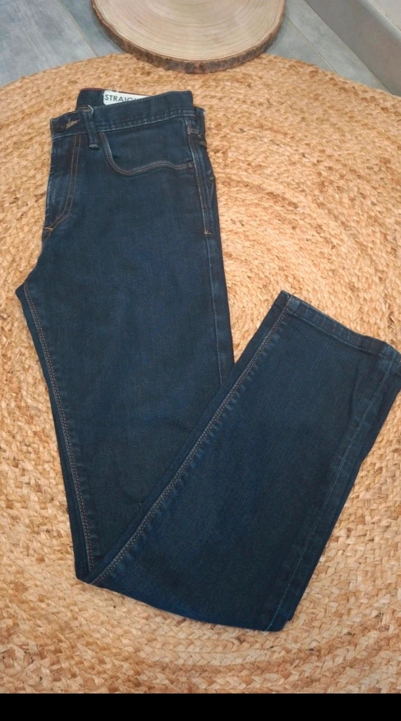 Jean homme Straight bleu brut coupe droite W29 L34
